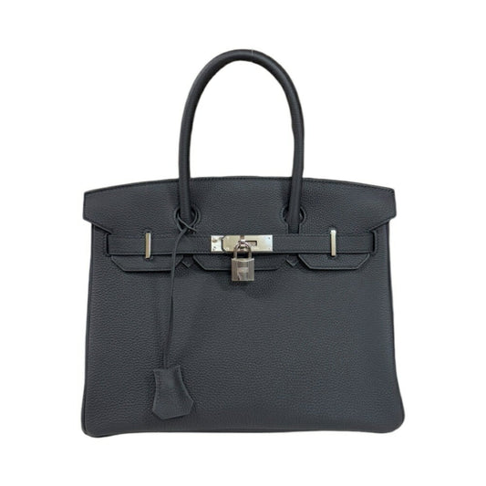 Hermes Birkin Black Leather Handbag