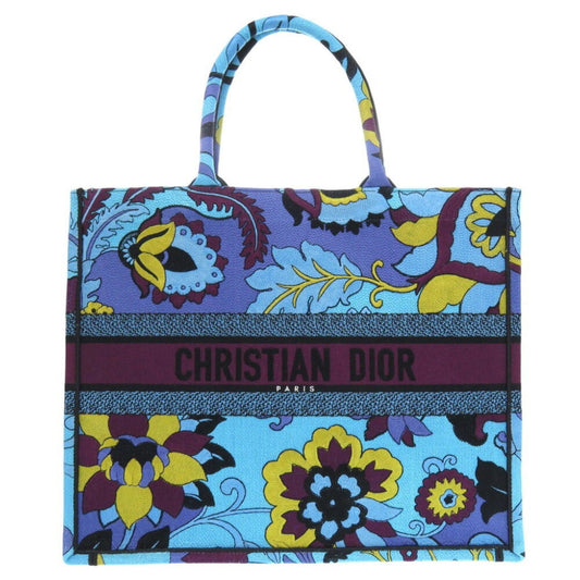 Christian Dior Blue Purple Canvas Tote Bag