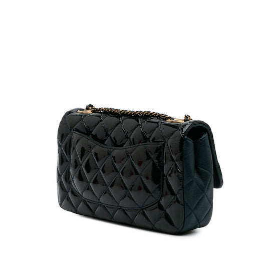 Blue Chanel Paris-Salzburg Medium Patent Goatskin CC Eyelet Flap Crossbody Bag