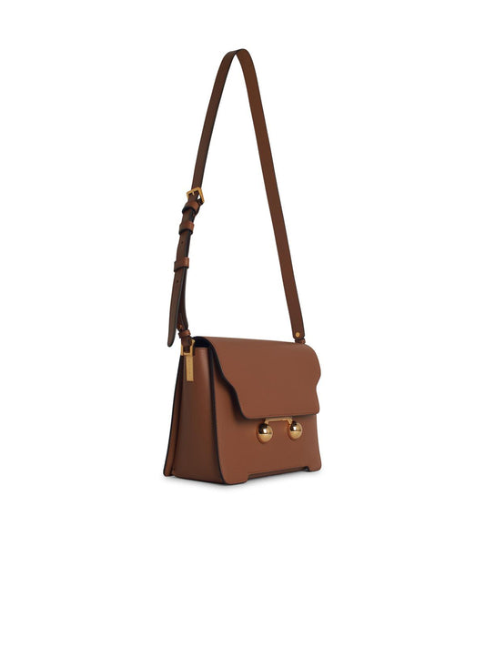 Marni 'New Trunk' Beige Leather Crossbody Bag Women