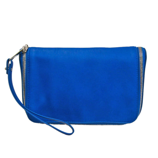 Bottega Veneta Blue Leather Clutch Bag