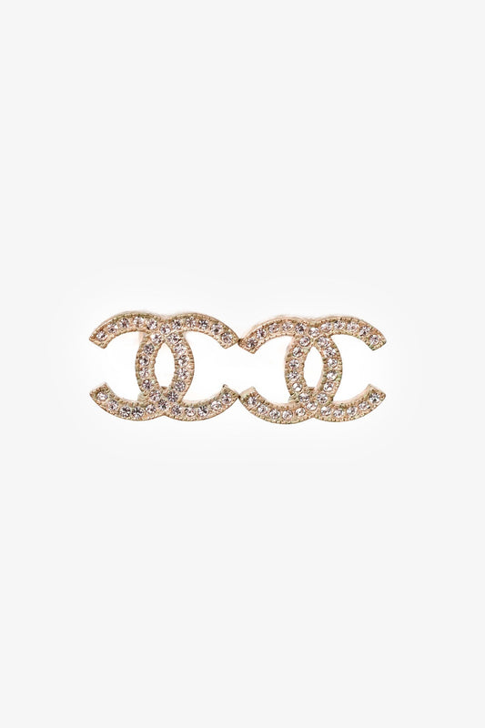 2014 Chanel™ Crystal Gold Tone CC Studs