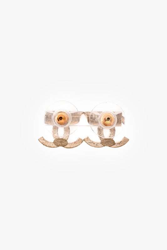2014 Chanel™ Crystal Gold Tone CC Studs